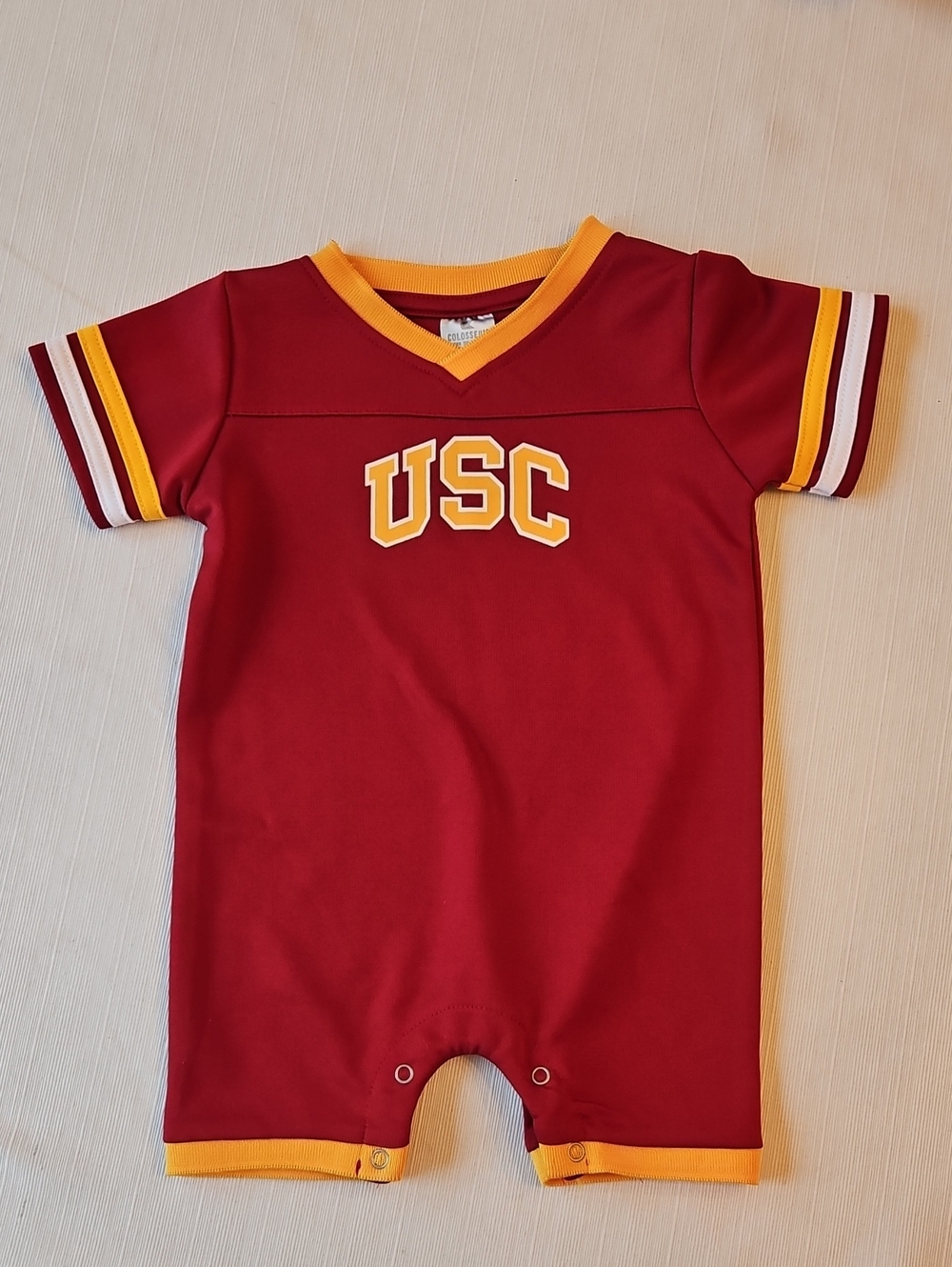 Colosseum Kids USC Maroon & Gold V-Neck Bodysuit